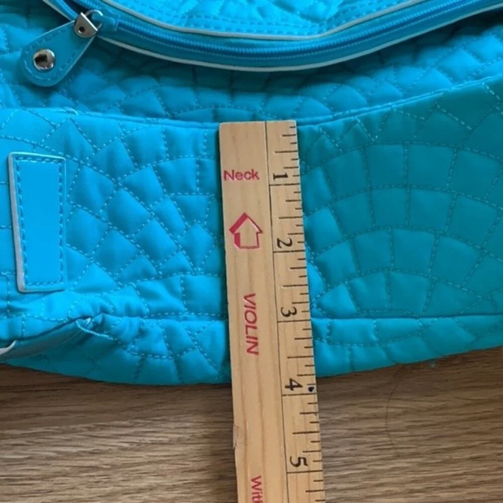 Vera Bradley NWT Turquoise Quilted Patent Leather Detail Hobo Shoulder Bag